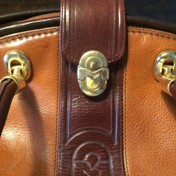Designer brown Italian vintage Marino Orlandi leather bag - Picture 3 of 9